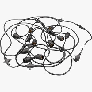 عقود لمبات للأفراح والمناسبات طول 10 متر اسود نزول 15 سم و 1 لمبة لكل متر 10 لمبات E27