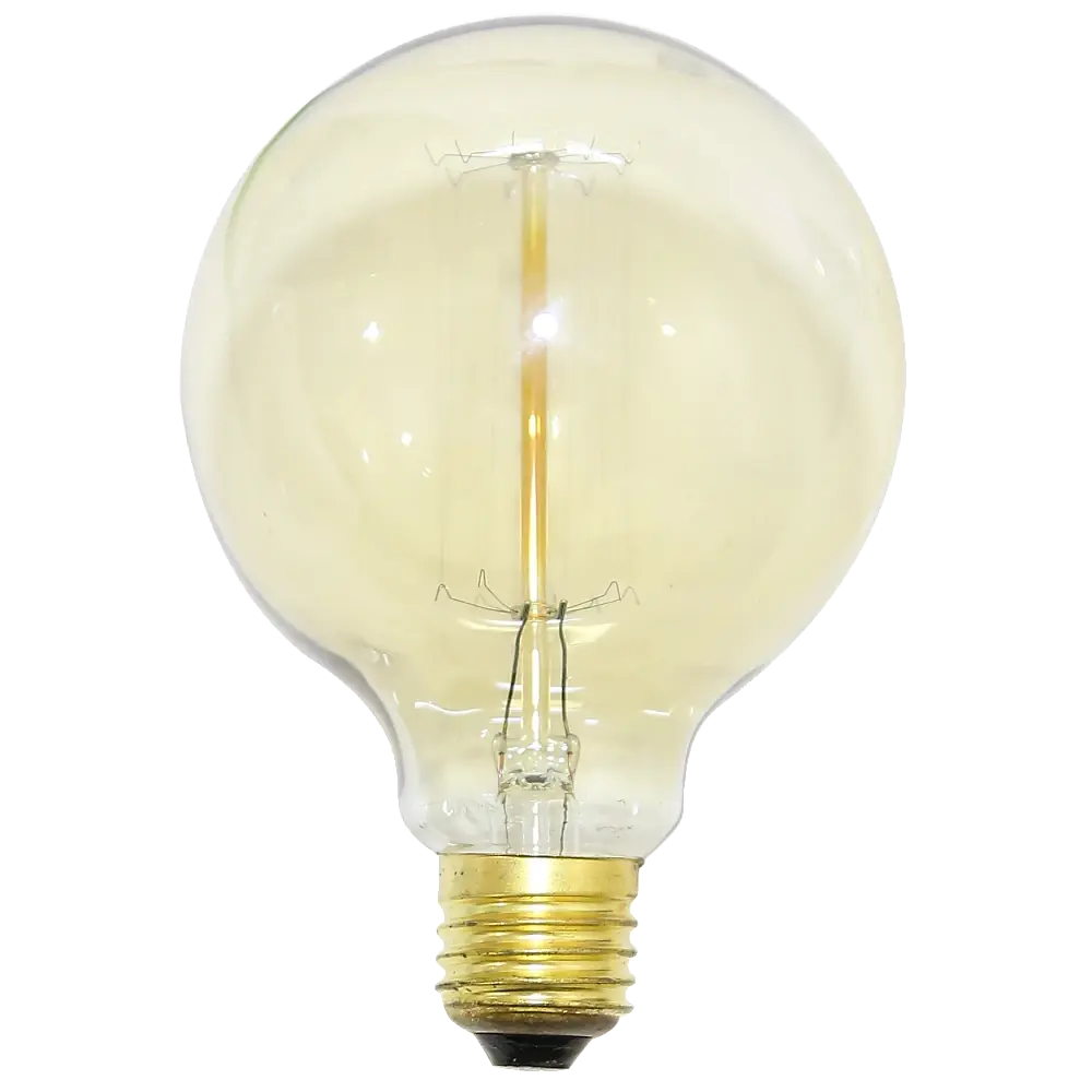 لمبه لون الانارة اصفر عسلي كروي زجاجي شفاف دايمر E27 40 واط
